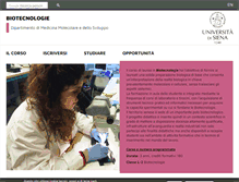 Tablet Screenshot of biotecnologie.unisi.it